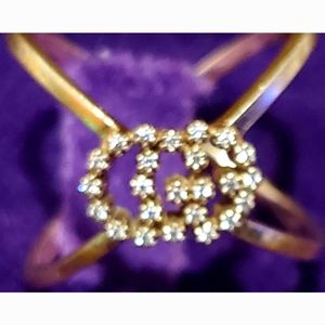 Gucci 18k18kt diamond ring criss cross womens sz #12 gucci Fabulous retails+1800